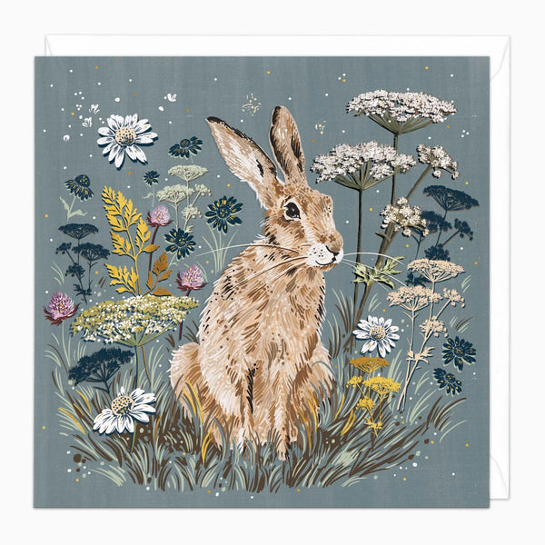 Whistlefish Hare in the Hedgerow Art Card