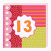Whistlefish Fluro Flowers 13 Birthday Card