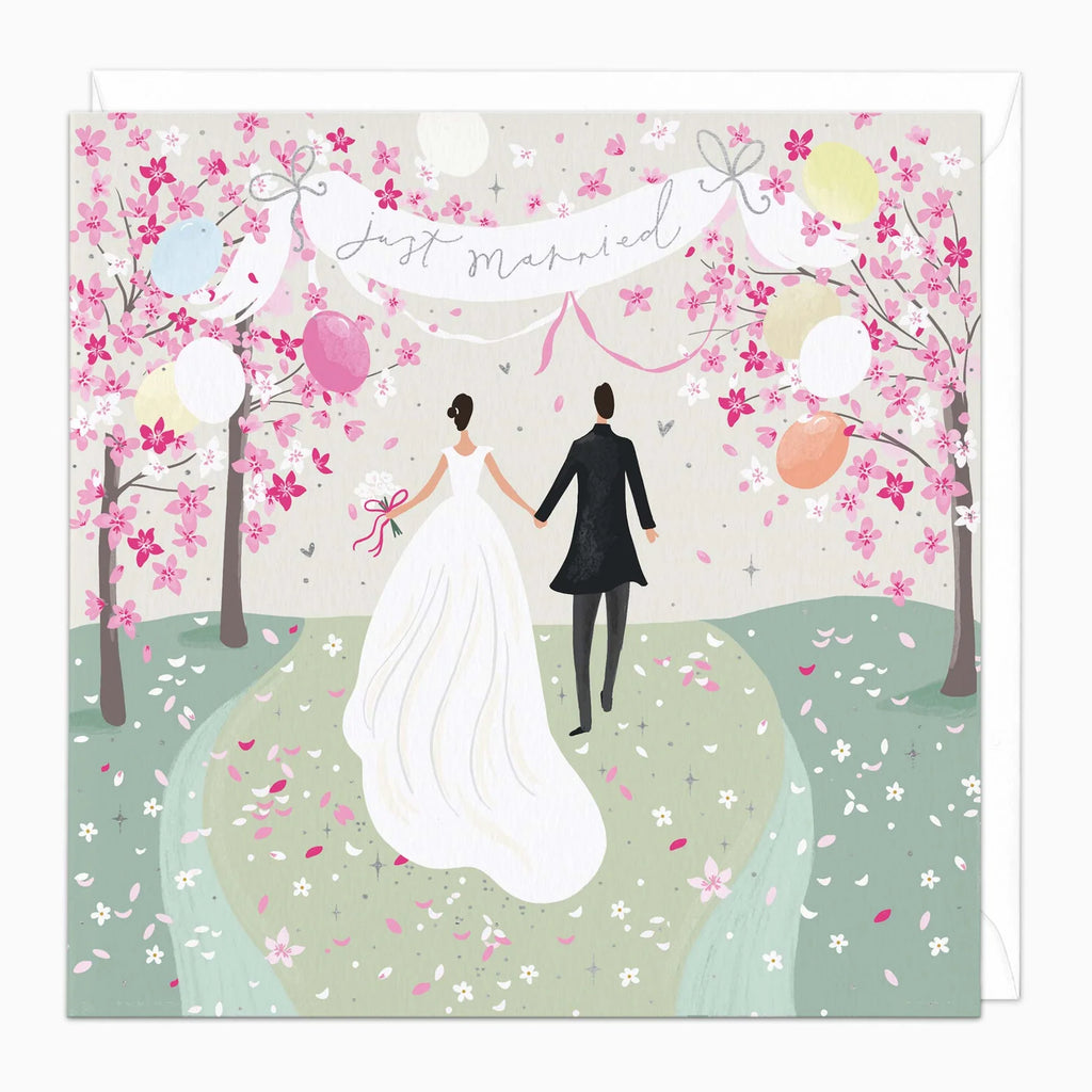 Whistlefish Blossom Trees Just Married Card