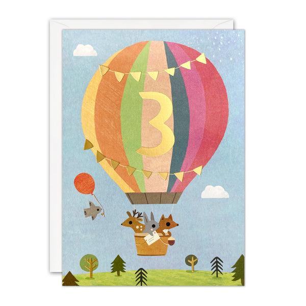 James Ellis Age 3 Balloon Acorns Card