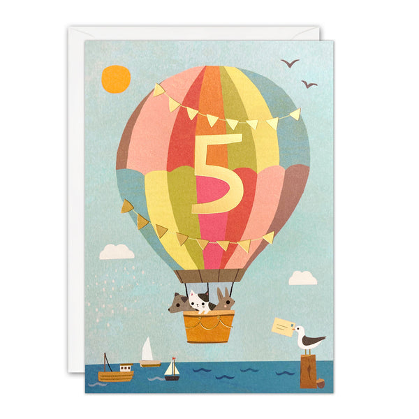 James Ellis Age 5 Balloon Acorns Card