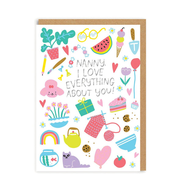 Ohh Deer Nanny I Love Everything About You Greetings Card