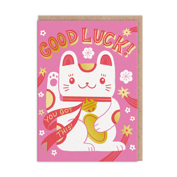 Ohh Deer Lucky Cat Good Luck Card