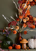 Gisela Graham Velvet Decoration - Orange Mini Pumpkin Mix (Bag Of 12)