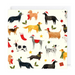 Mrs Best Paper Co. pack of 10 square Christmas cards featuring festive dogs in hats and scarves on textured board