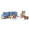 Jumini Wooden Jeep and Horse Trailer (inc horses and jump)