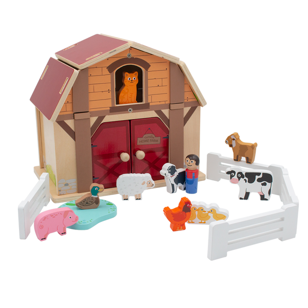 Jumini Wooden Home Farm Barn Set (incl animals)