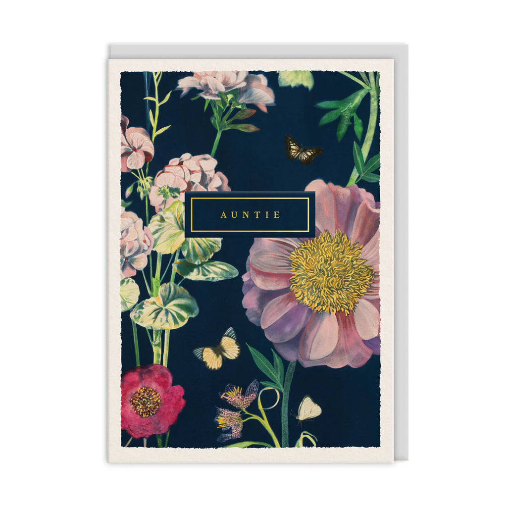 Ohh Deer Auntie Botanical Greeting Card