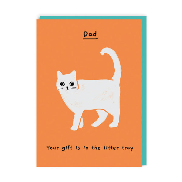 Ohh Deer Dad Your Gift Is In The Litter Tray Greeting Card