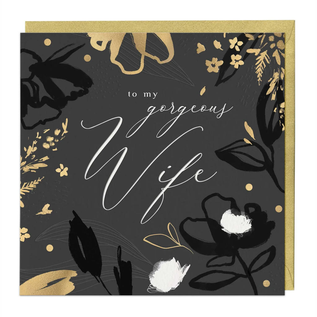 Whistlefish LN008 - Elegant Floral Birthday Card for Wife