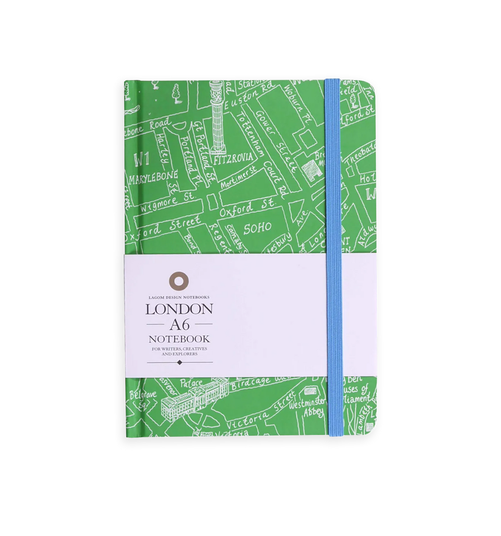 Lagom Design London Map Notebook, A6 Green
