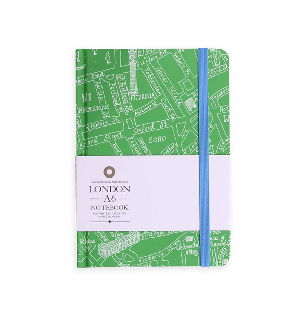 Lagom Design London Map Notebook, A6 Green