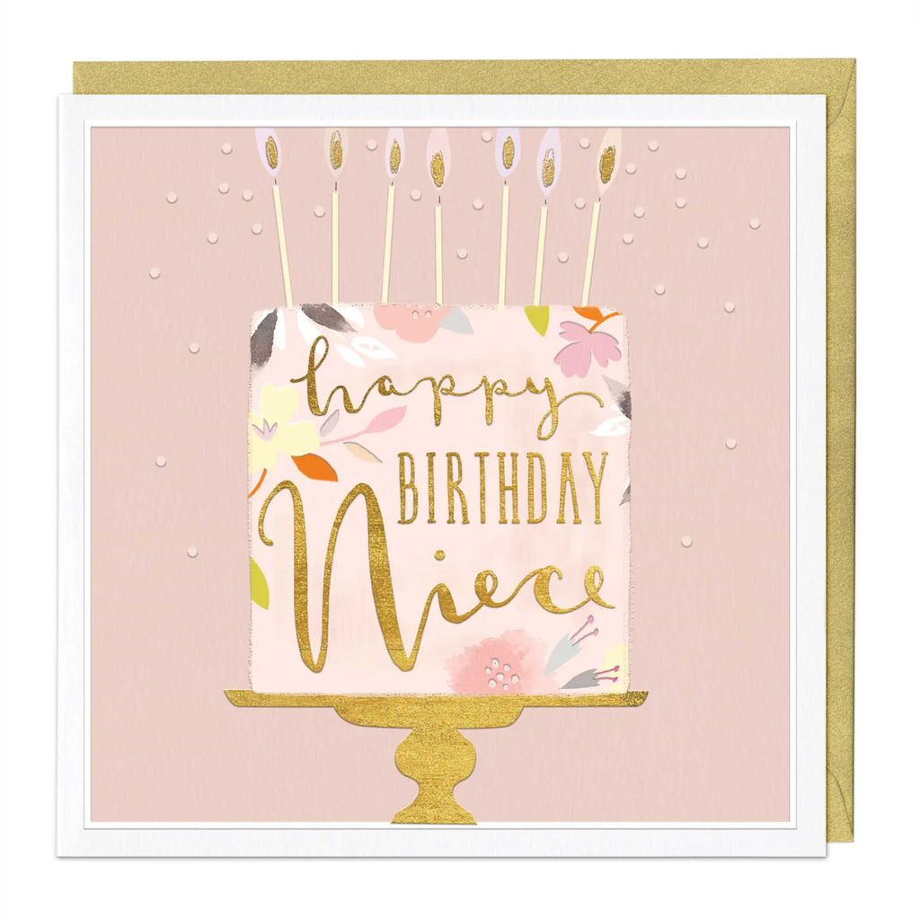 Whistlefish Floral Cake Luxury Niece Birthday Card