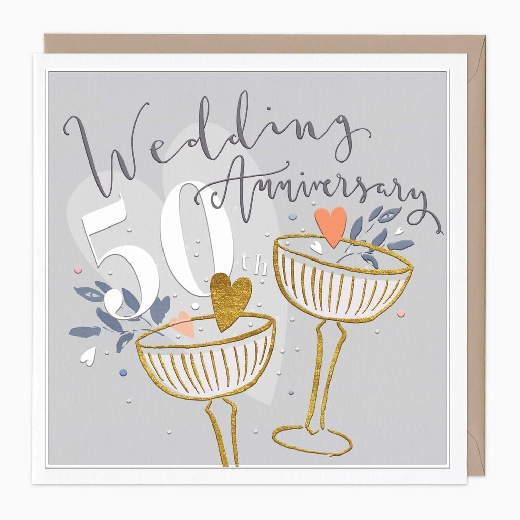 Whistlefish 50th Wedding Anniversary Luxury Card
