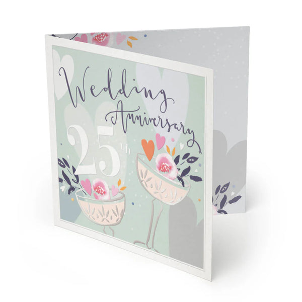 Whistlefish Silver Wedding Luxury Anniversary Card