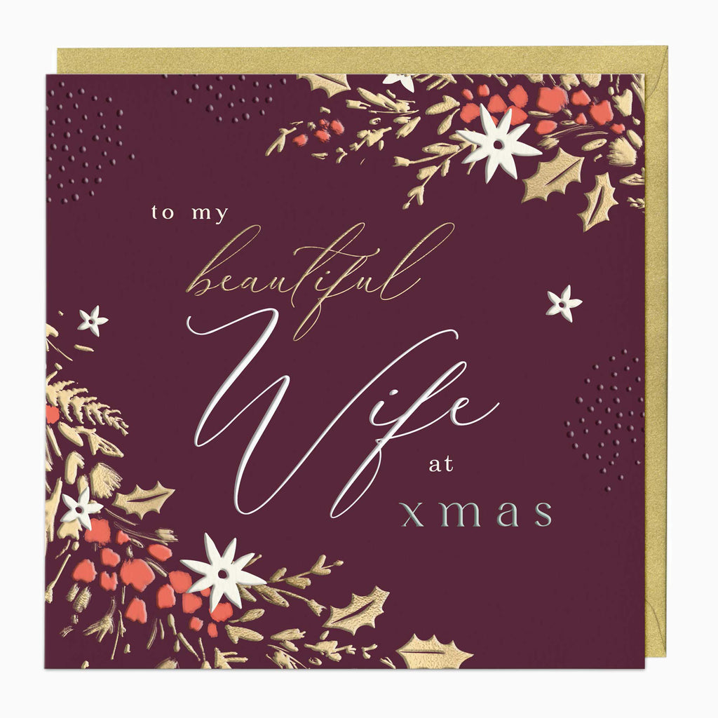Whistlefish Beautiful Wife Luxury Christmas Card