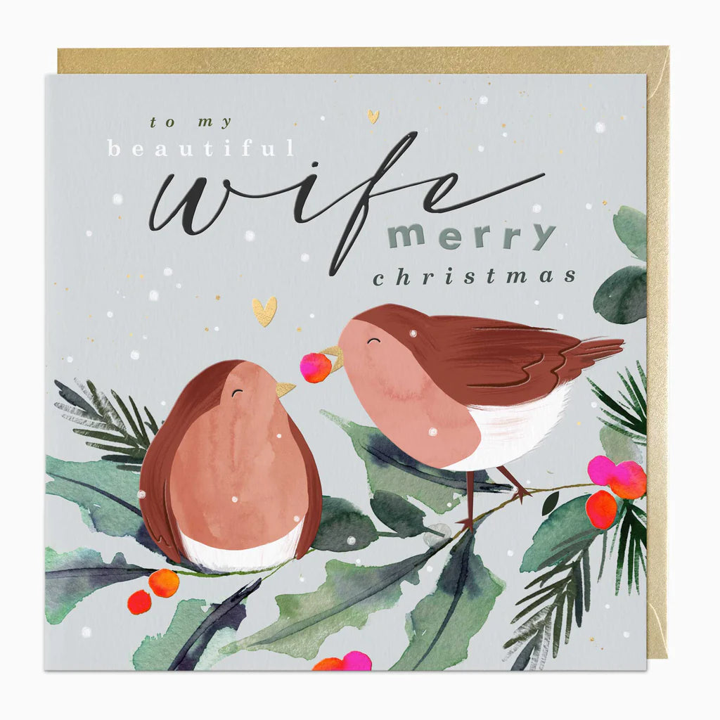 Whistlefish Robins Wife Luxury Christmas Card