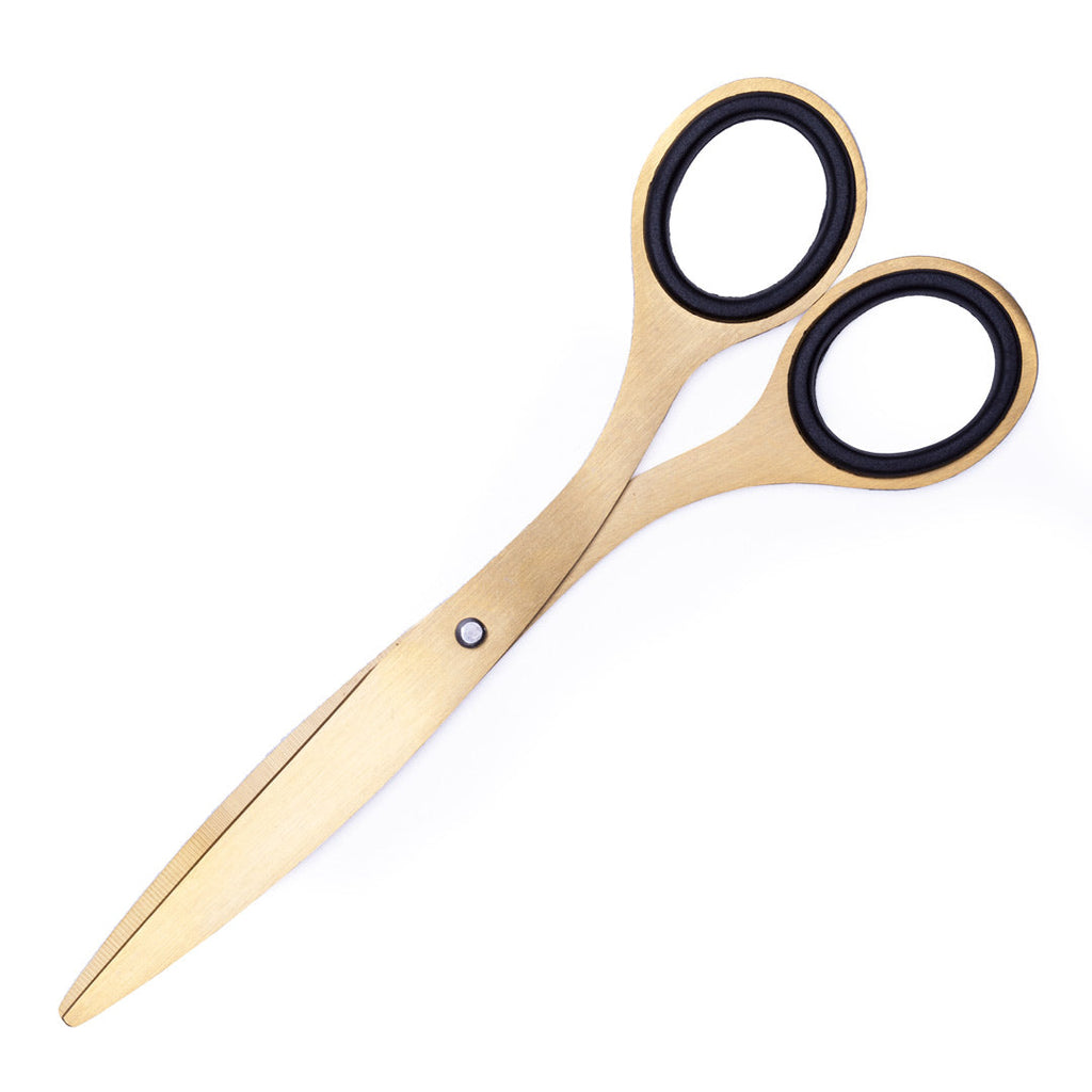 Ohh Deer Gold Scissors with Black Handle Grips