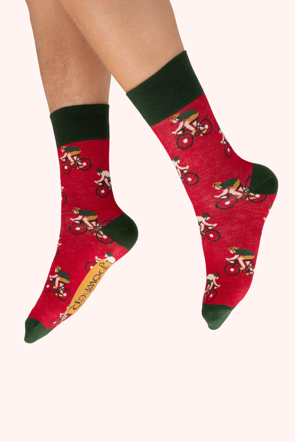 Powder Men's Socks - Racing Bikes, Tomato