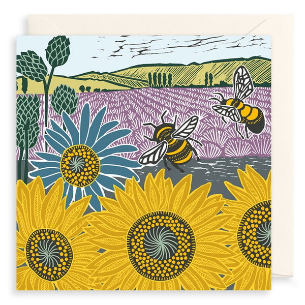 The Art File Sunflowers & Bees Greetings Card