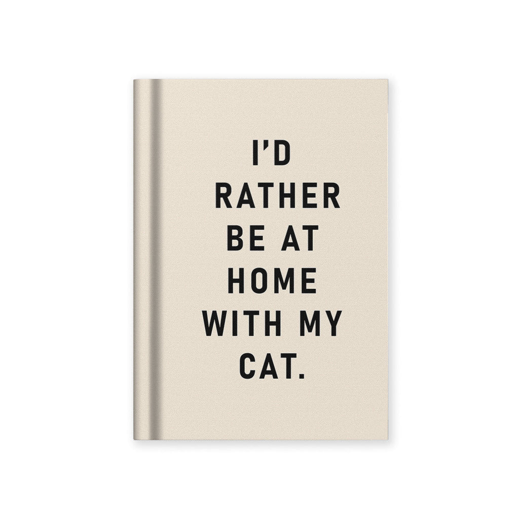 Ohh Deer I'd Rather Be At Home With my Cat Fabric Hardback Mini Notebook