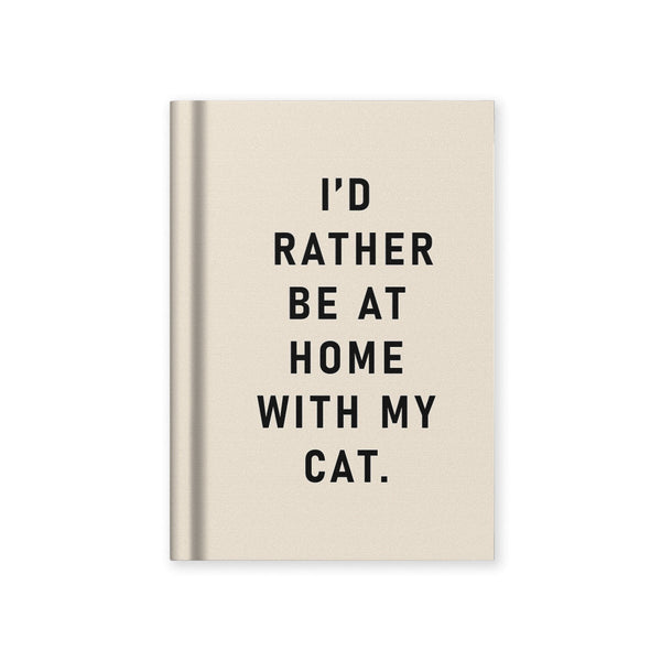 Ohh Deer I'd Rather Be At Home With my Cat Fabric Hardback Mini Notebook