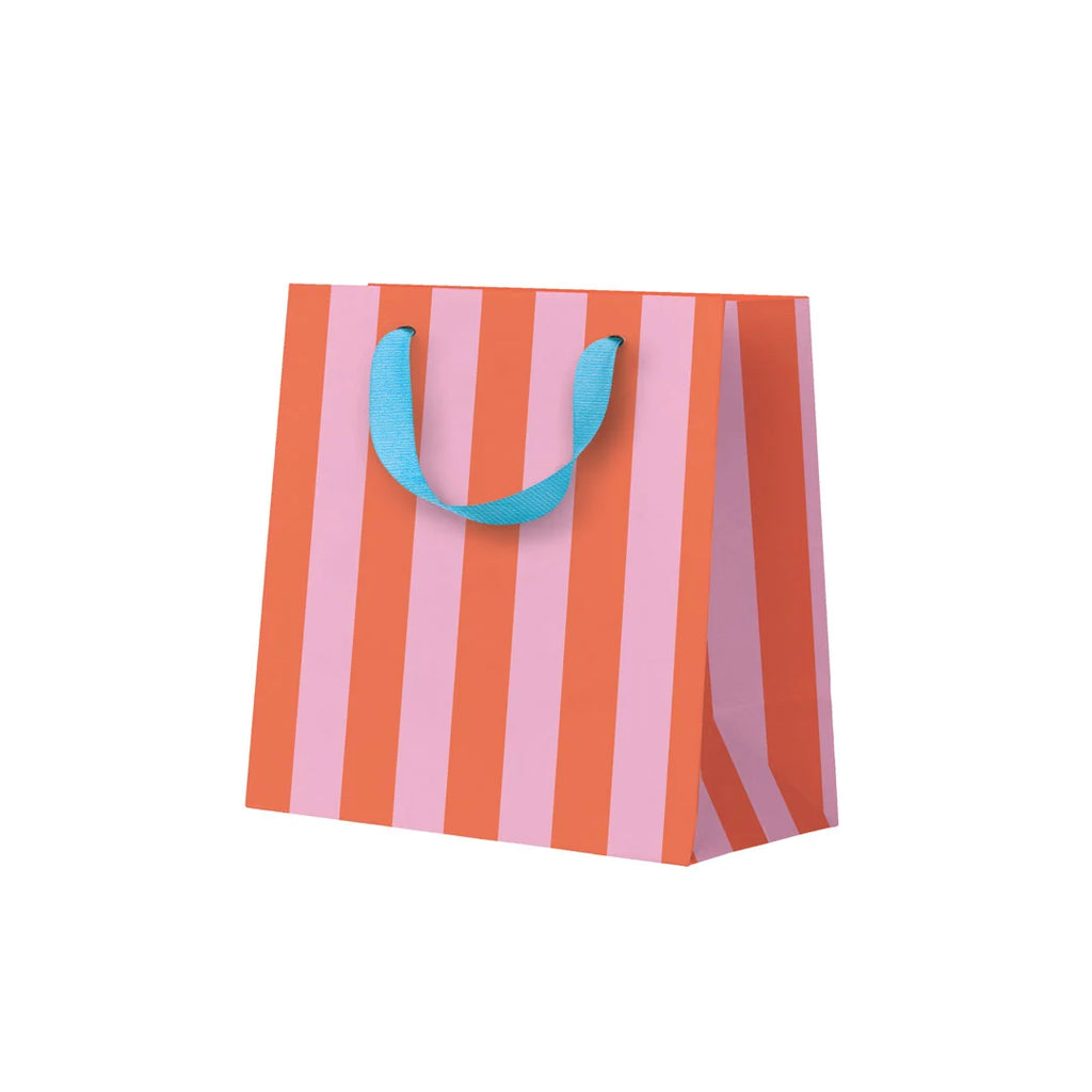 Ohh Deer Pink And Orange Stripe Small Gift Bag