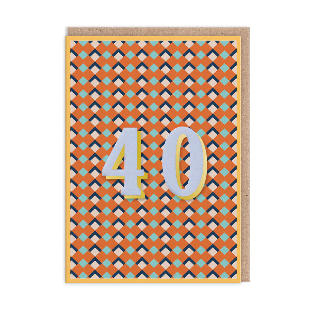 Ohh Deer Geometric 40th Birthday Card