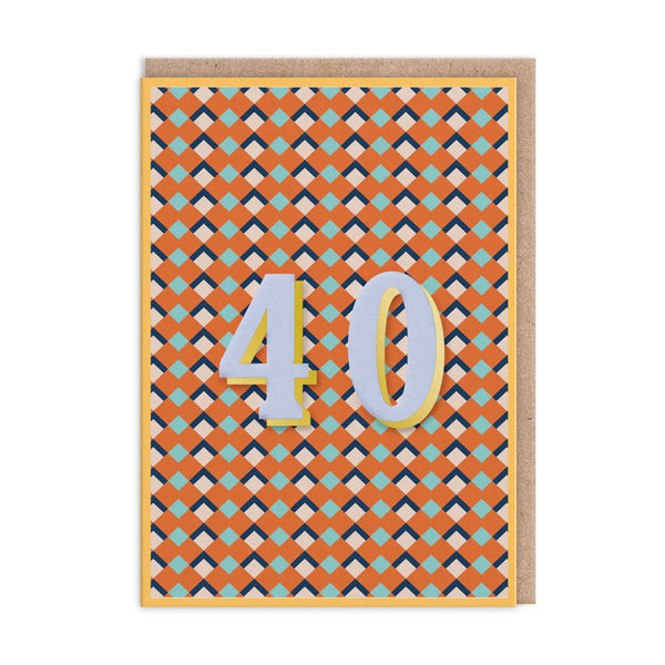 Ohh Deer Geometric 40th Birthday Card