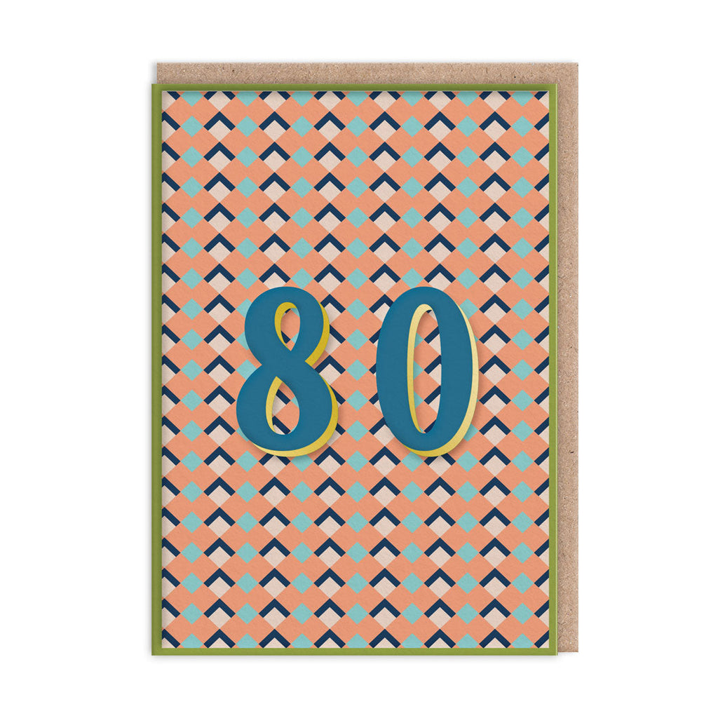 Ohh Deer 80 Geometric Birthday Card