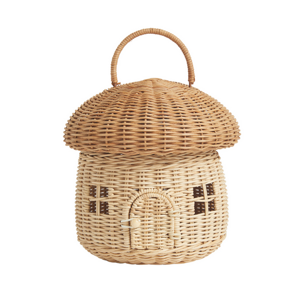 Children's Natural Rattan Mushroom Basket