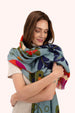 Powder Print Scarf - Folk Floral, Winter Ice