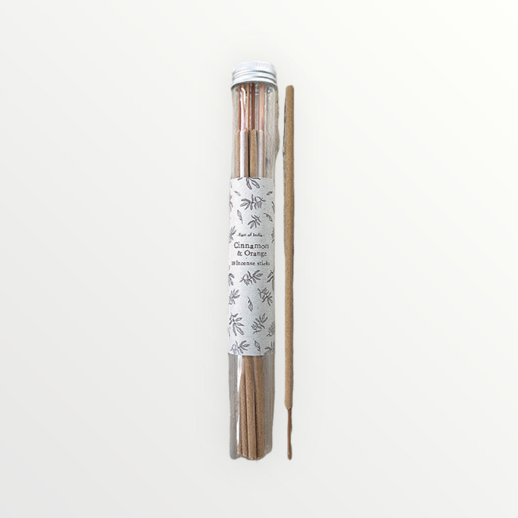 East of India Tube of Incense Sticks - Orange, Clove & Cinnamon