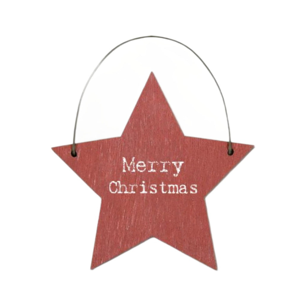 East of India Merry Christmas Small Red Star Decoration