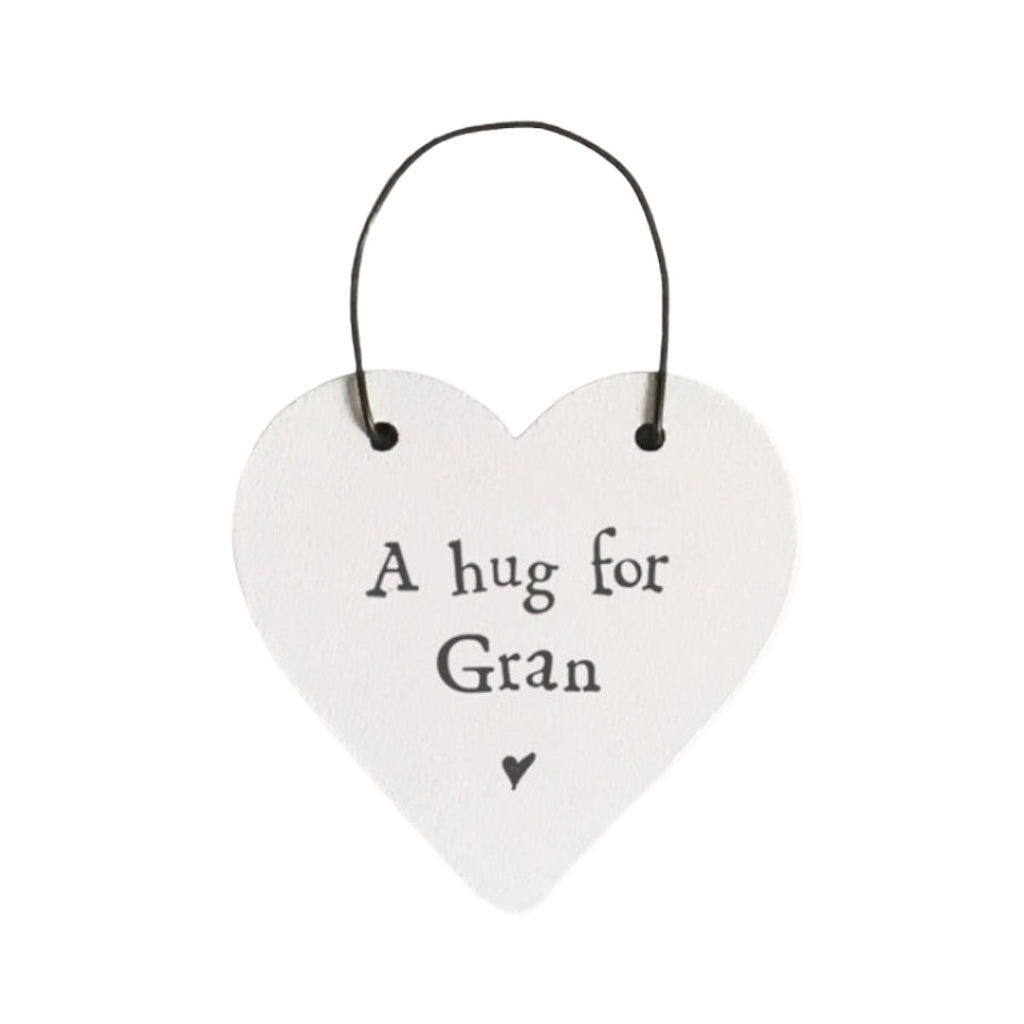 East of India Little Heart Sign - Hug For Gran