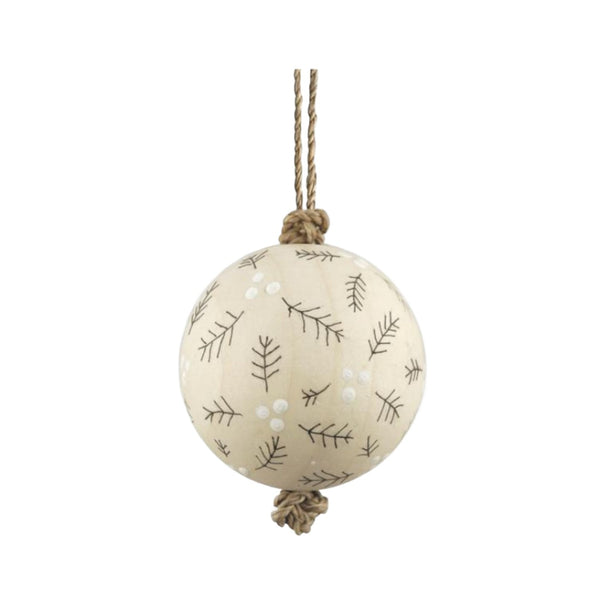East of India Wood Bauble - Berry Branches