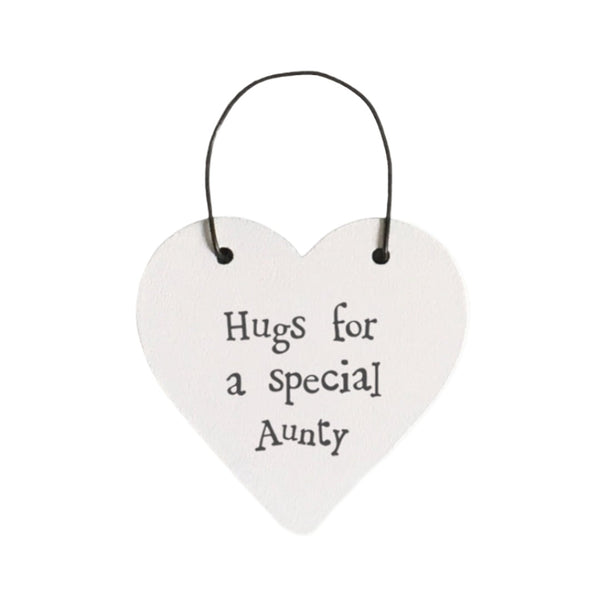 East of India Little Heart Sign - Hug For Special Aunty