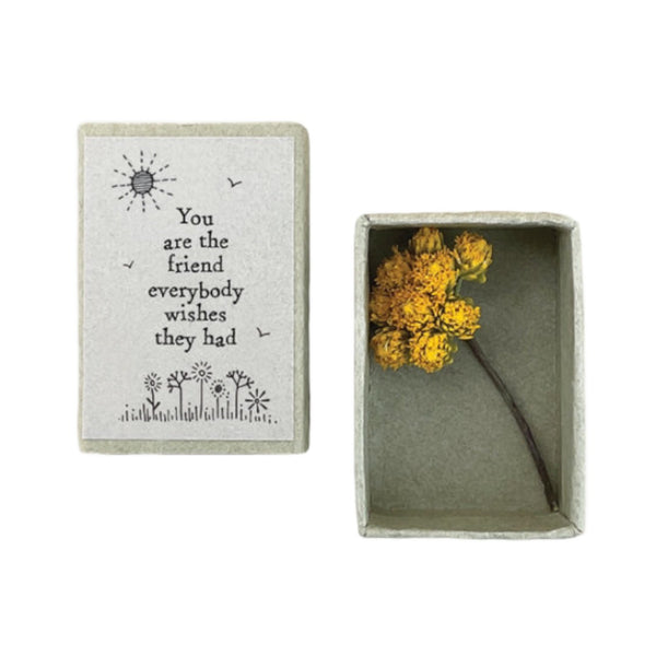 East of India Dried Flower Matchbox - You Are The Friend