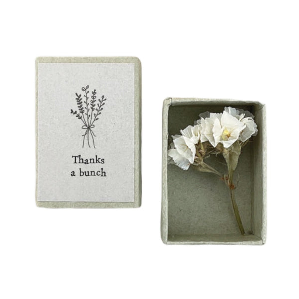 East of India Dried Flower Matchbox - Thanks A Bunch
