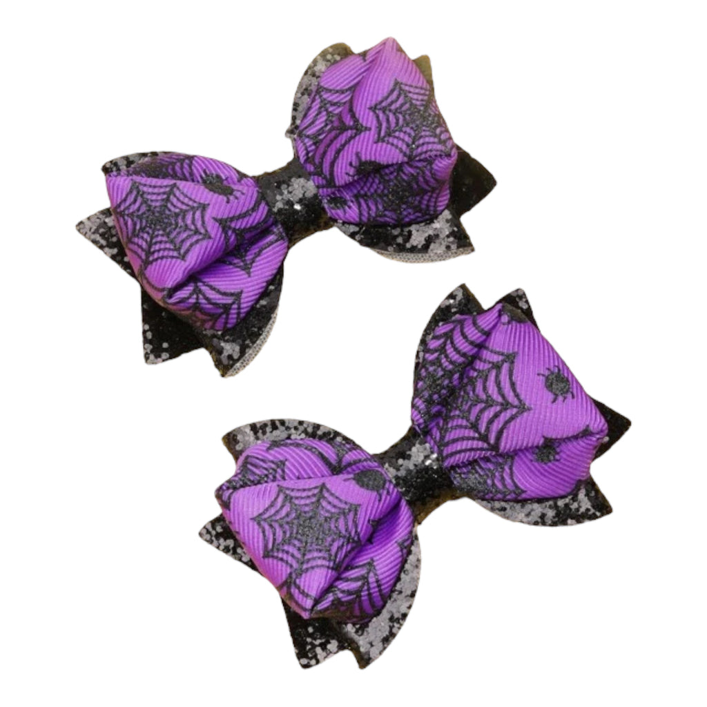 Purple Halloween Hair Clips - Set of 2