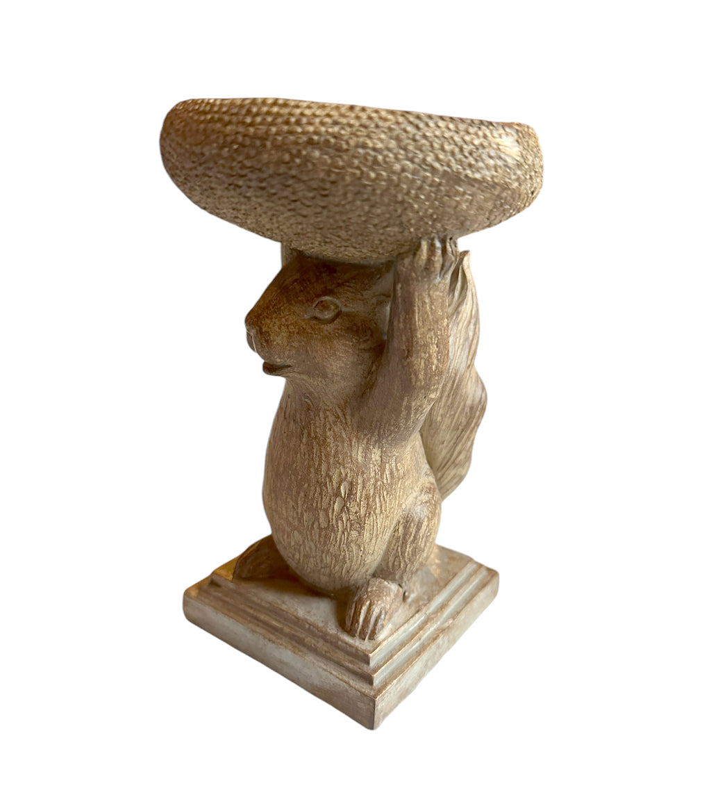 Wooden Squirrel Autumn Candle Holder