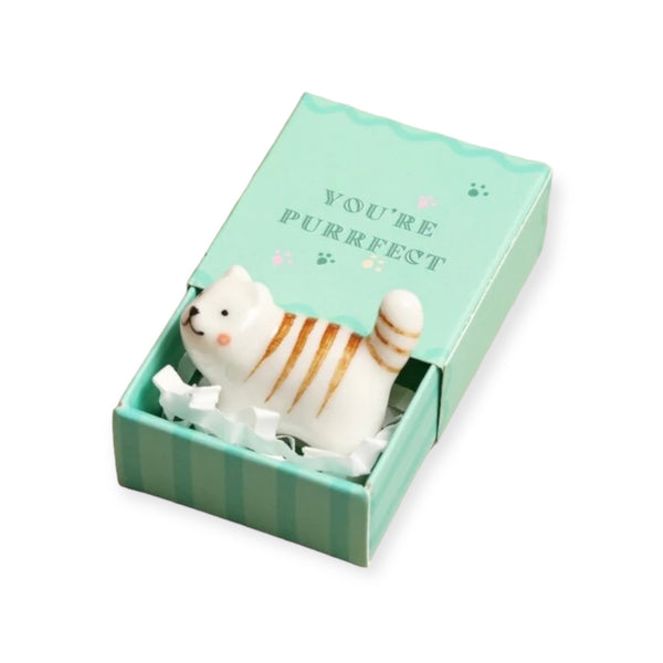 Lisa Angel Tiny Matchbox Ceramic Cat Token