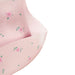 Luxury Baby Pink Silicone Weaning Bib - Flowers