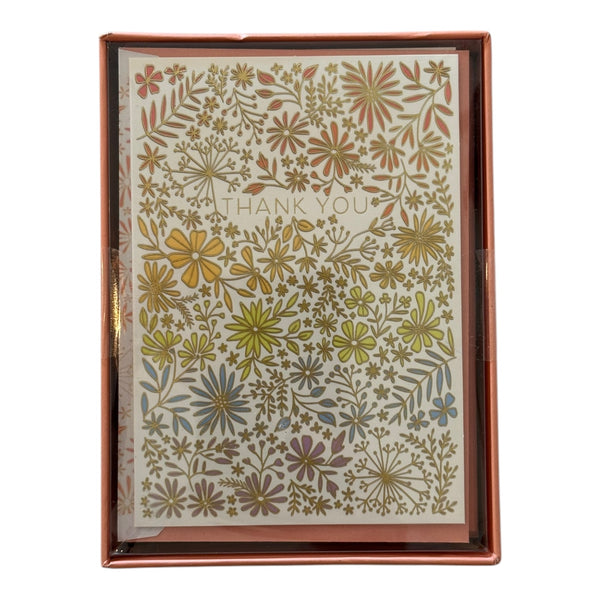 Lady Jayne Set of 12 Thank You Notes & Envelopes - Gold