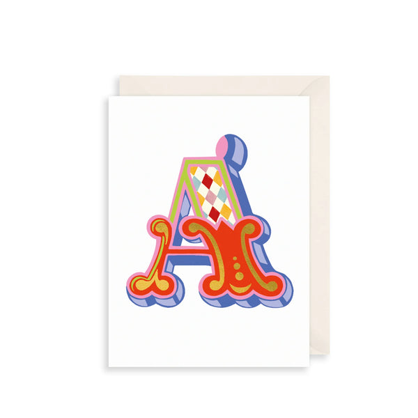 The Art File 'A' Alphabet Greetings Card