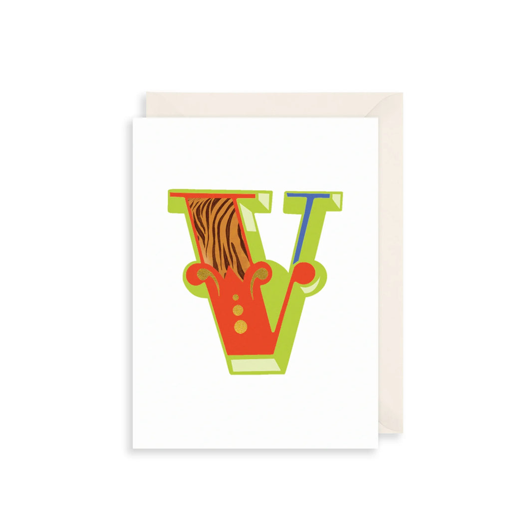 The Art File 'V' Alphabet Greetings Card