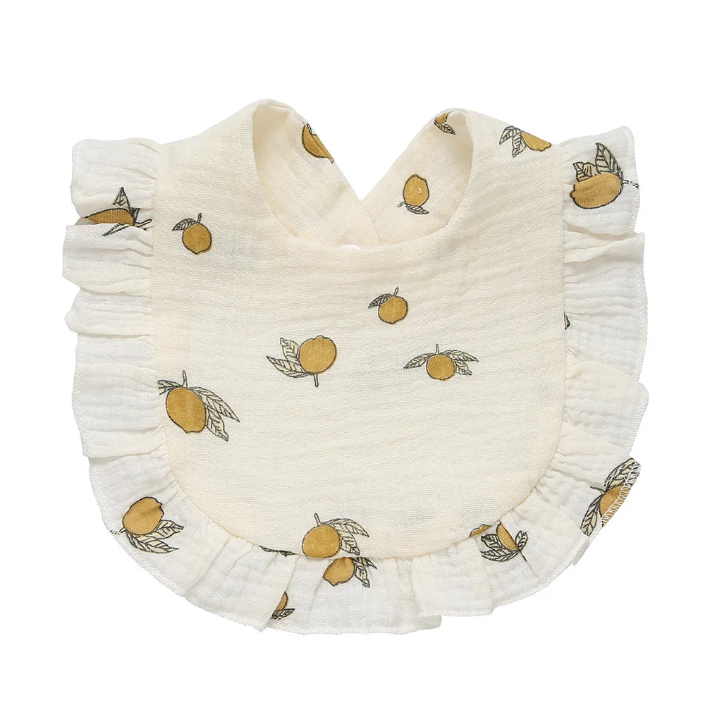 Cotton Lemon Print Baby Bib
