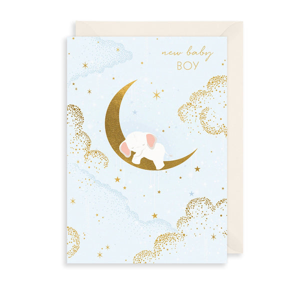 The Art File Baby Bunny Boy New Baby Card