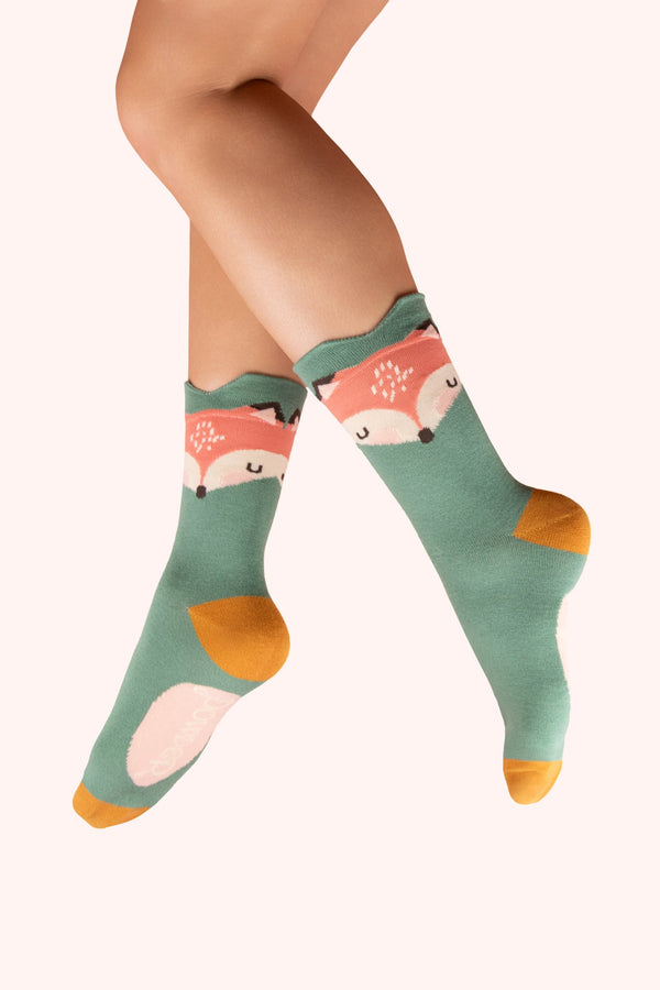 Powder Ankle Character Socks - Foxy