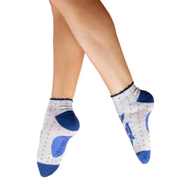 Powder Trainer Socks - Blue Birds